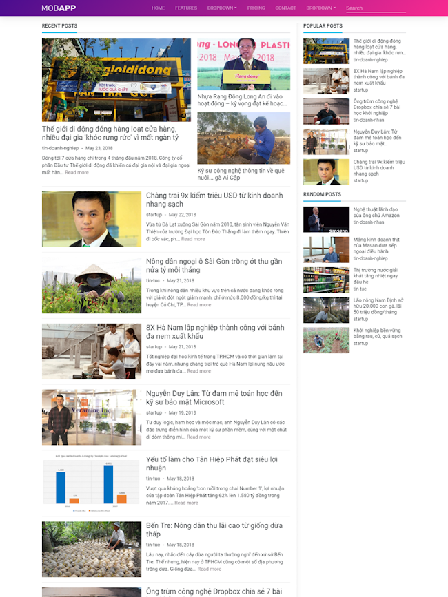 Landing Page giới thiệu ứng dụng điện thoại